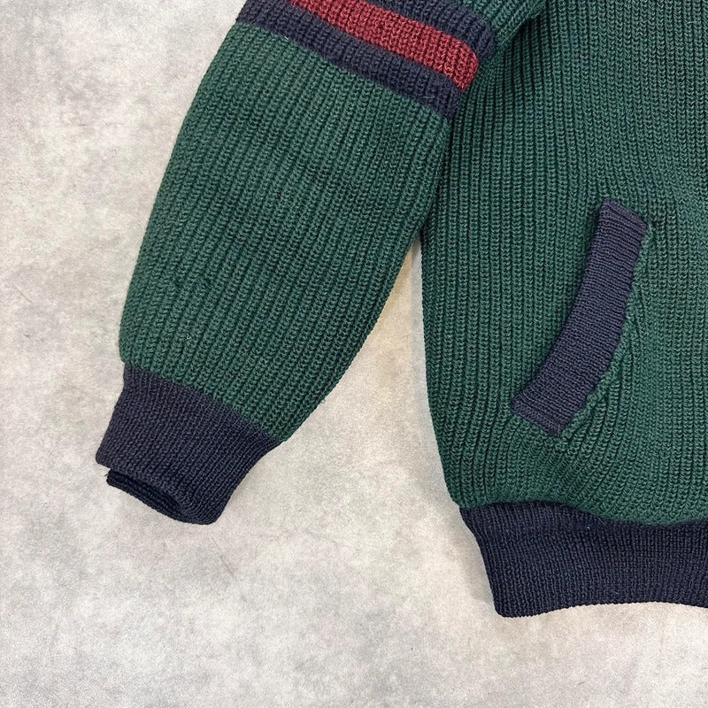 Vintage Les Copains knit bomber Jacket