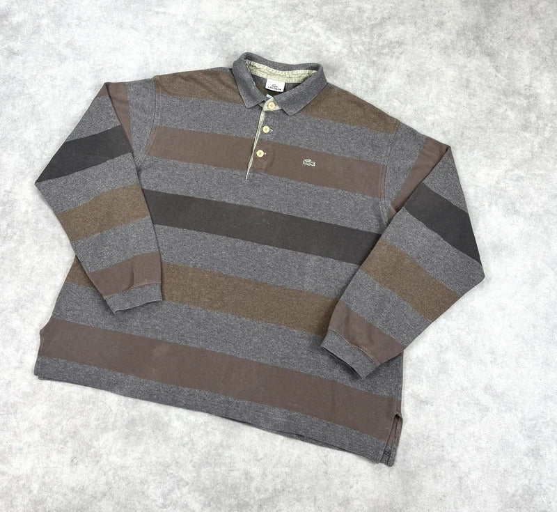 Vintage Lacoste striped polo shirt