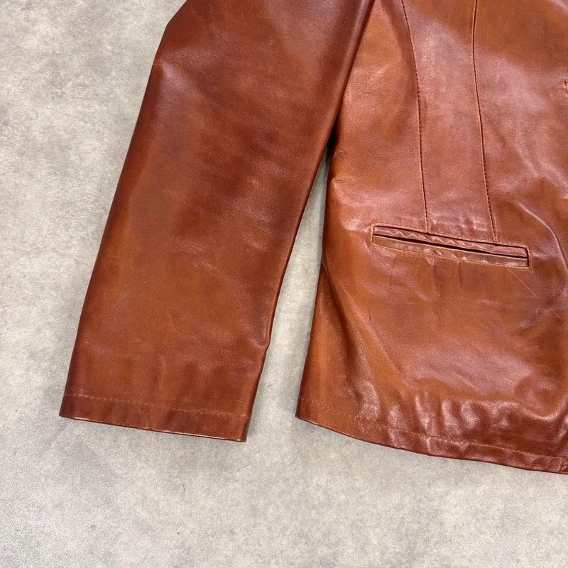 Brown leather jacket