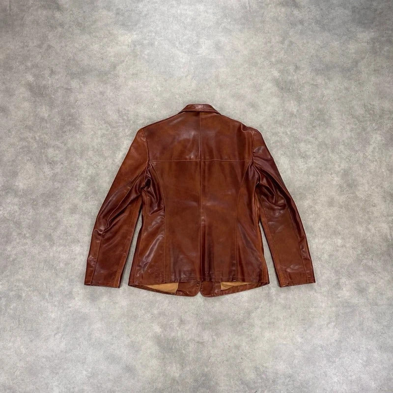 Brown leather jacket