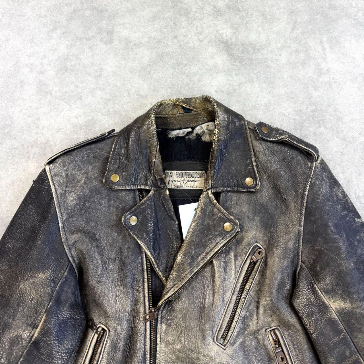 Leather Jacket Rare 1980s Distressed Biker