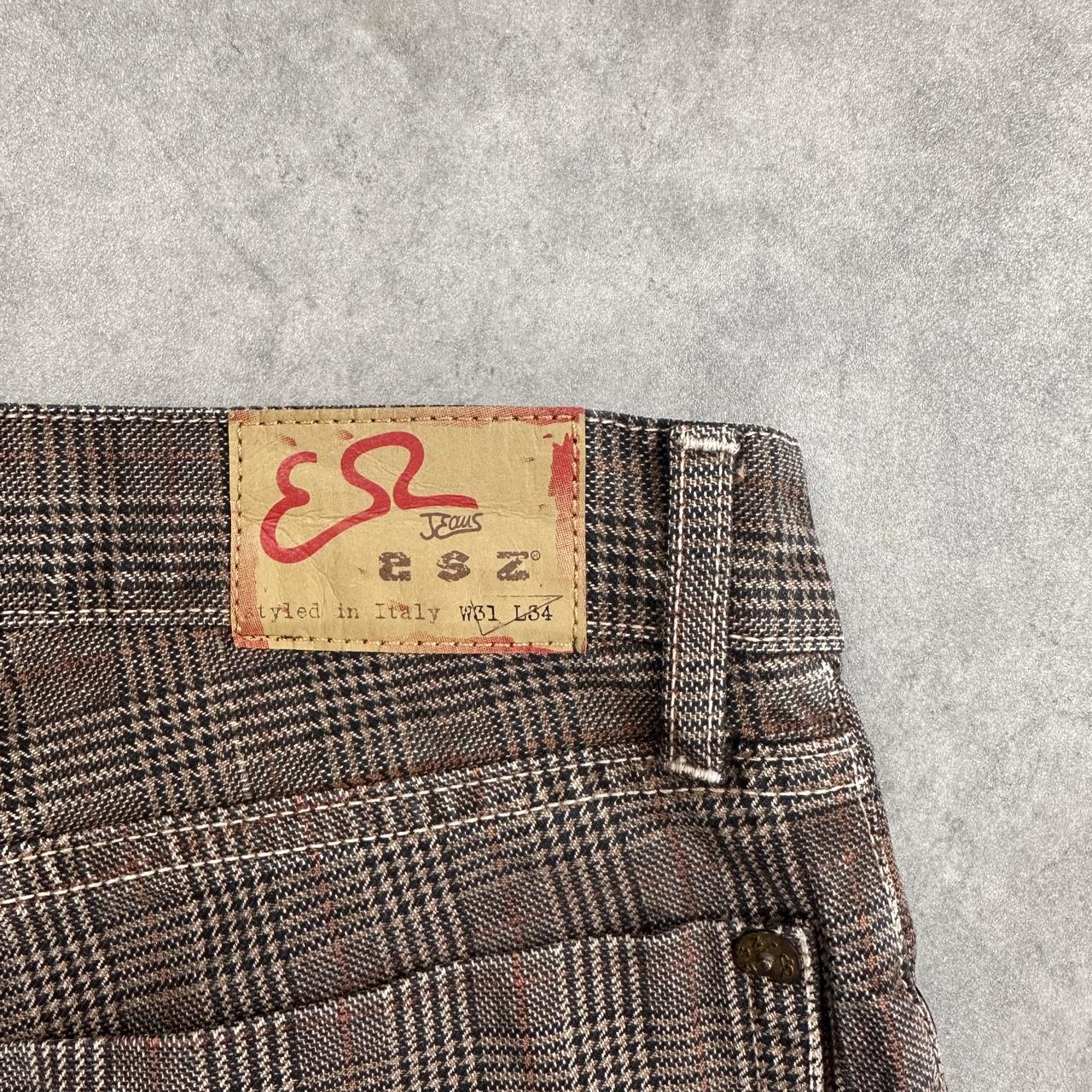 Evisu brown checkered trousers