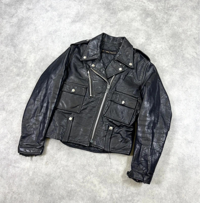 Vintage Harley Davidson leather biker jacket