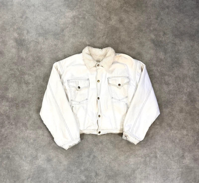 Vintage Rifle denim Sherpa jacket
