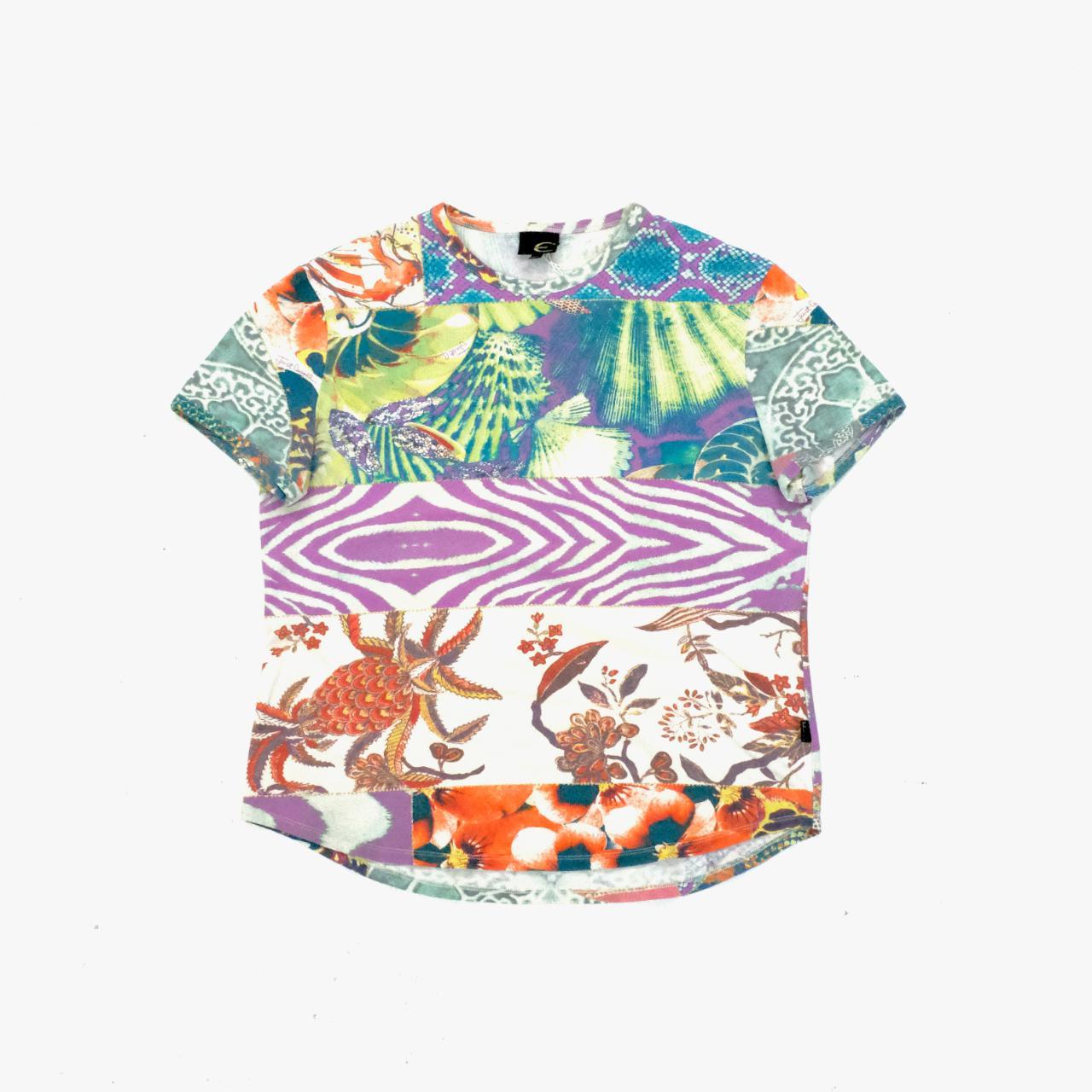 Just Cavalli tropical print t-shirt with glitter detailing