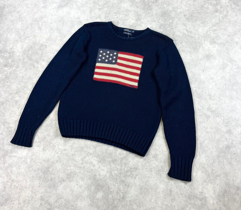 Vintage Polo Ralph Lauren flag knit jumper