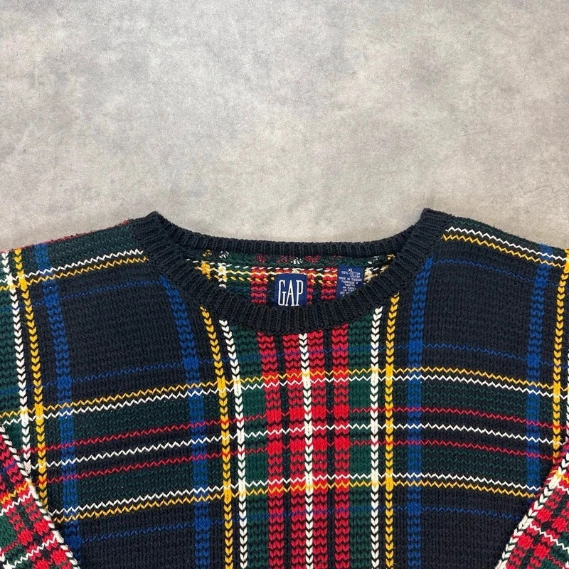 Vintage GAP check knit jumper