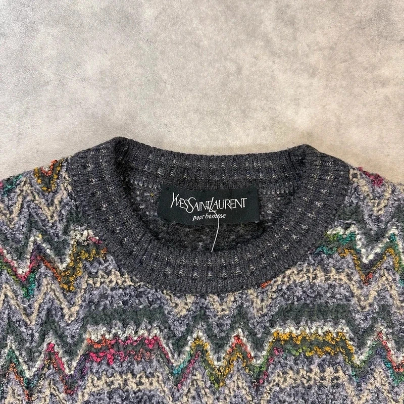 Yves Saint Laurent abstract knit jumper