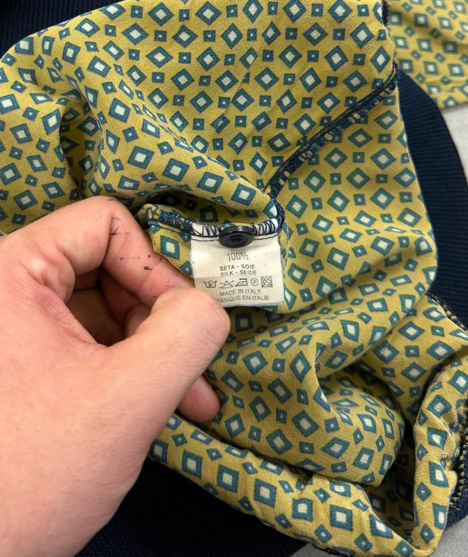 Vintage Yves Saint Laurent print silk polo shirt