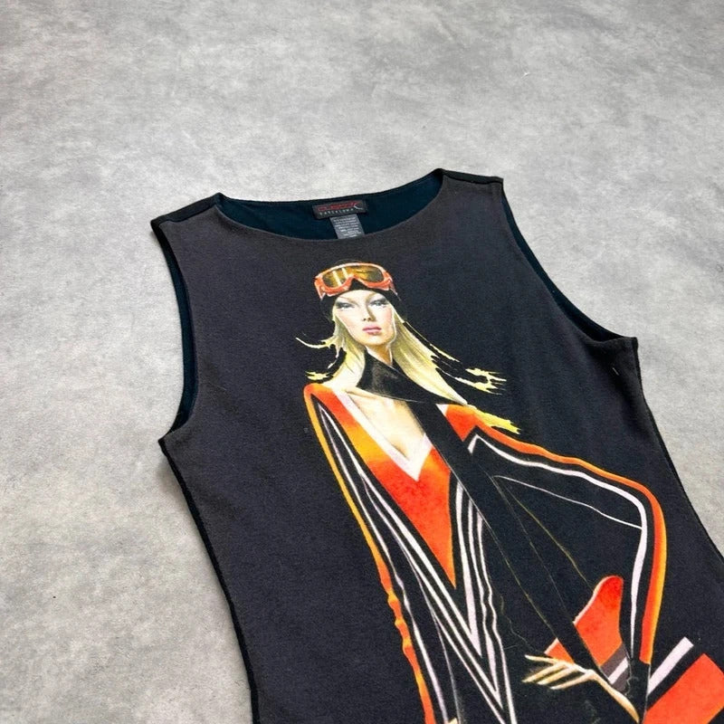 Custo Barcelona print dress 2000s