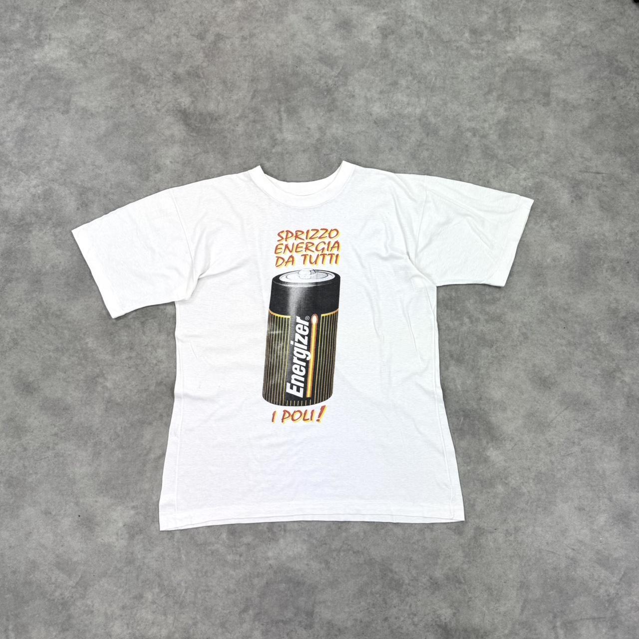 Vintage 90s Energizer battery print t-shirt