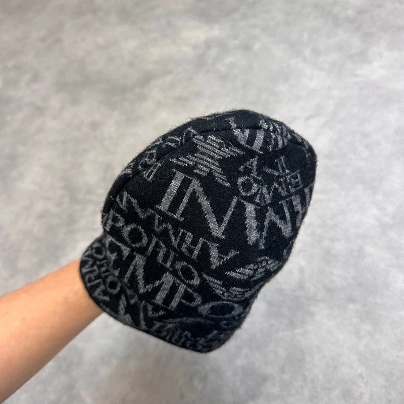 Armani logo knit beanie