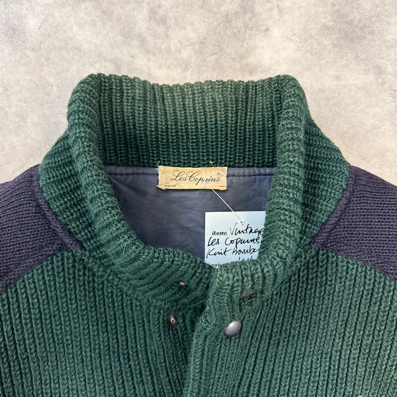 Vintage Les Copains knit bomber Jacket