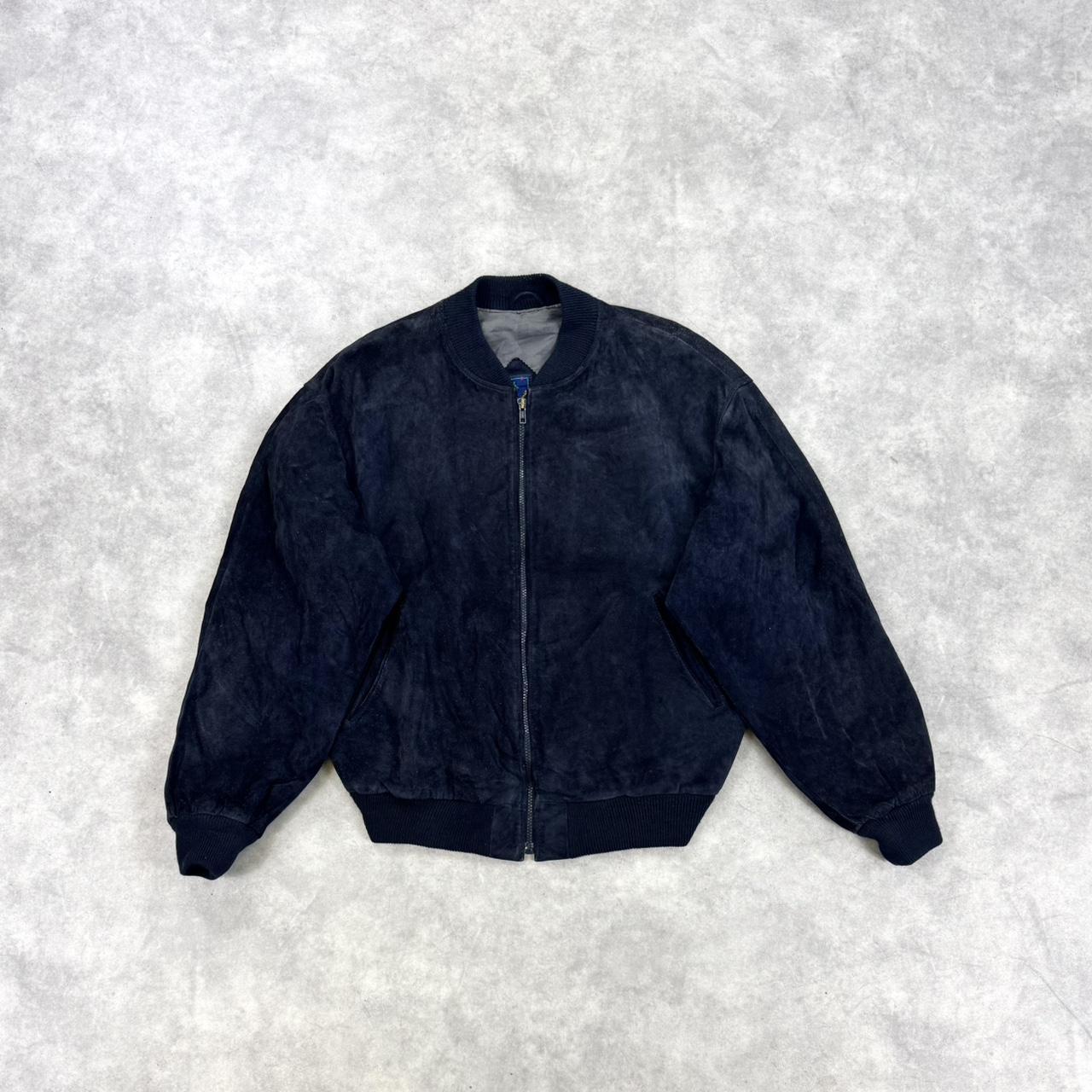 Vintage suede leather bomber jacket