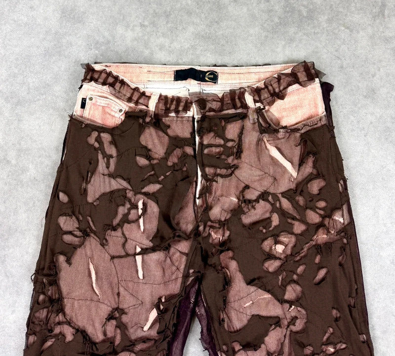 Vintage Roberto Cavalli distressed trousers