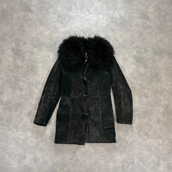 Suede shearling coat
