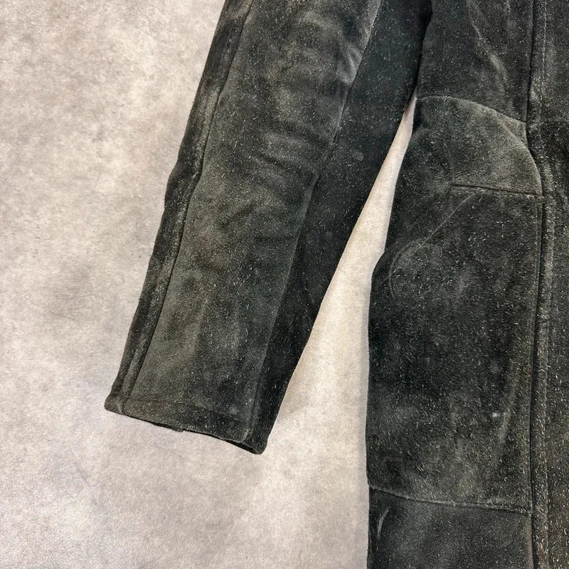 Suede shearling coat