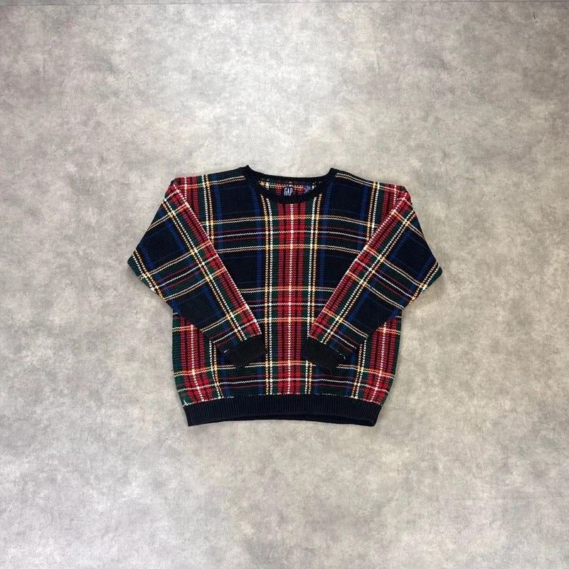 Vintage GAP check knit jumper