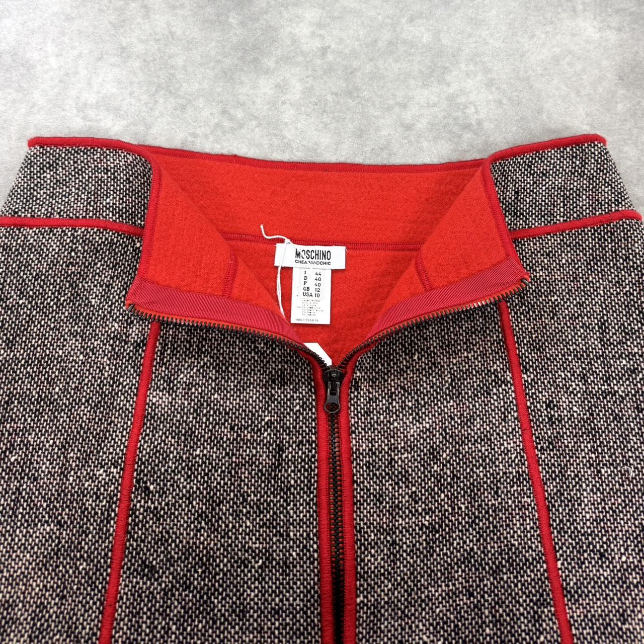 Vintage Moschino tweed zip front skirt
