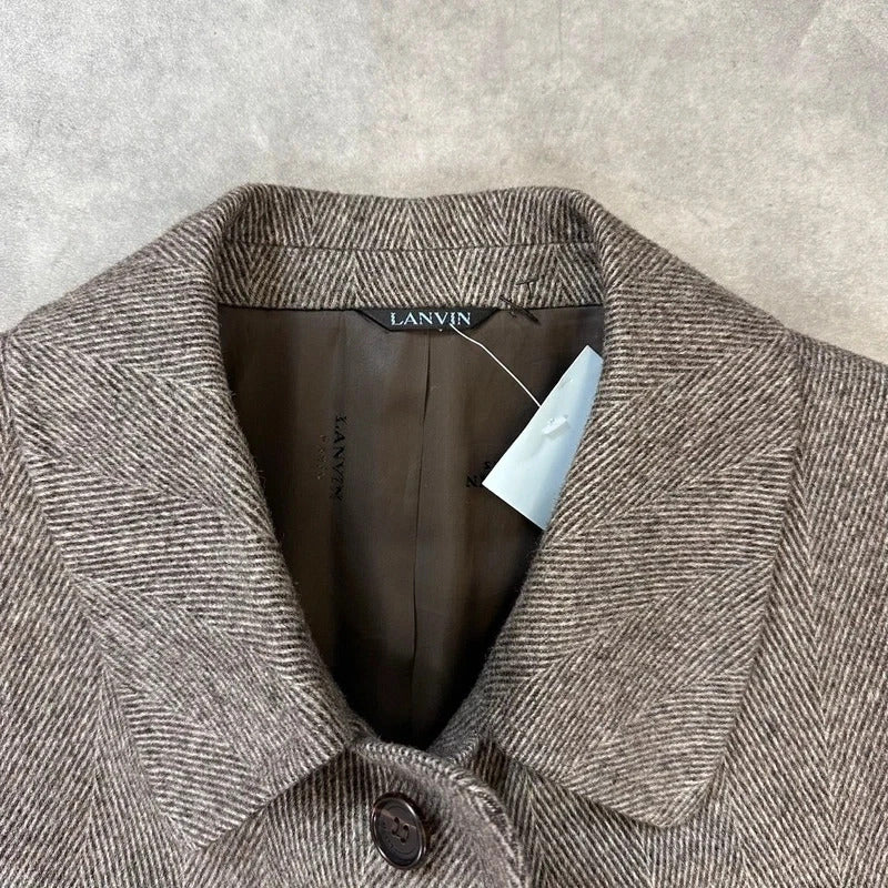 Lanvin herringbone tweed coat