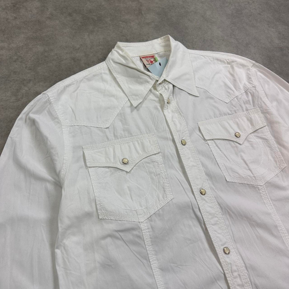 True Religion White Button Up Shirt