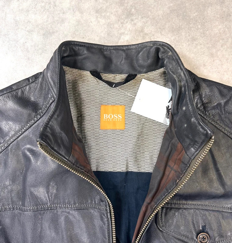 Vintage Hugo Boss leather jacket