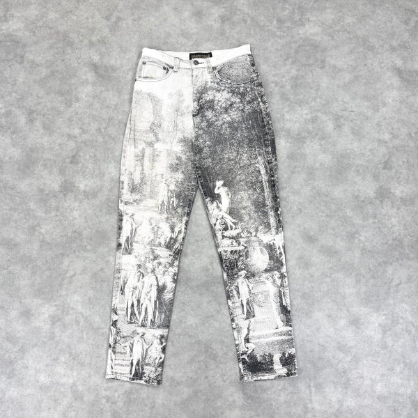 Vintage 1994 Roberto Cavalli Renaissance print jeans