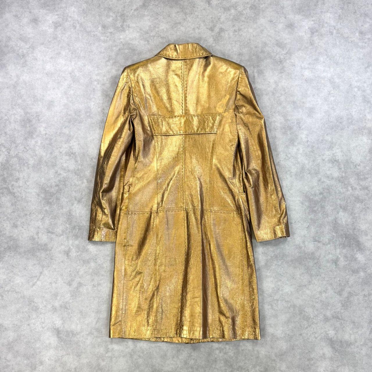 Roberto Cavalli Gold Leather Coat