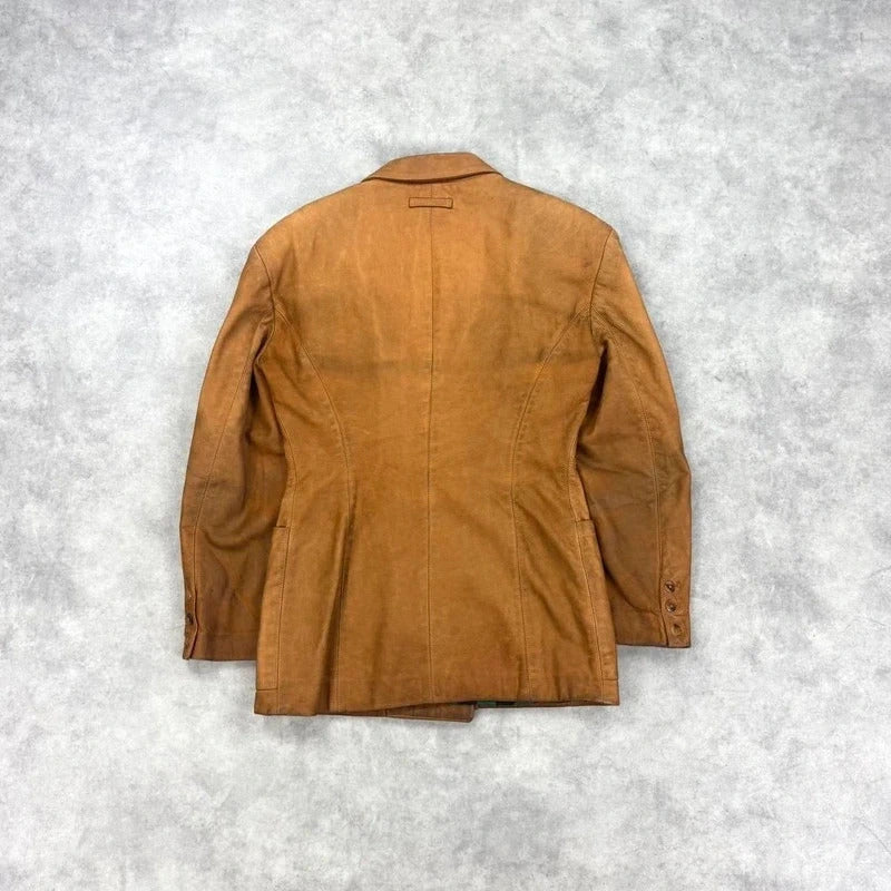 Vintage Jean Paul Gaultier leather double breasted jacket
