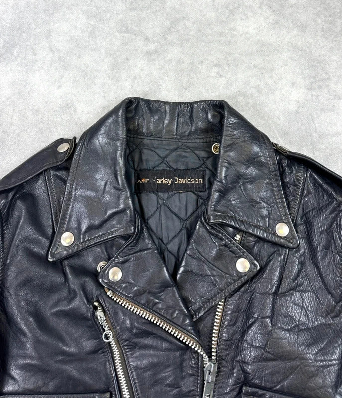 Vintage Harley Davidson leather biker jacket