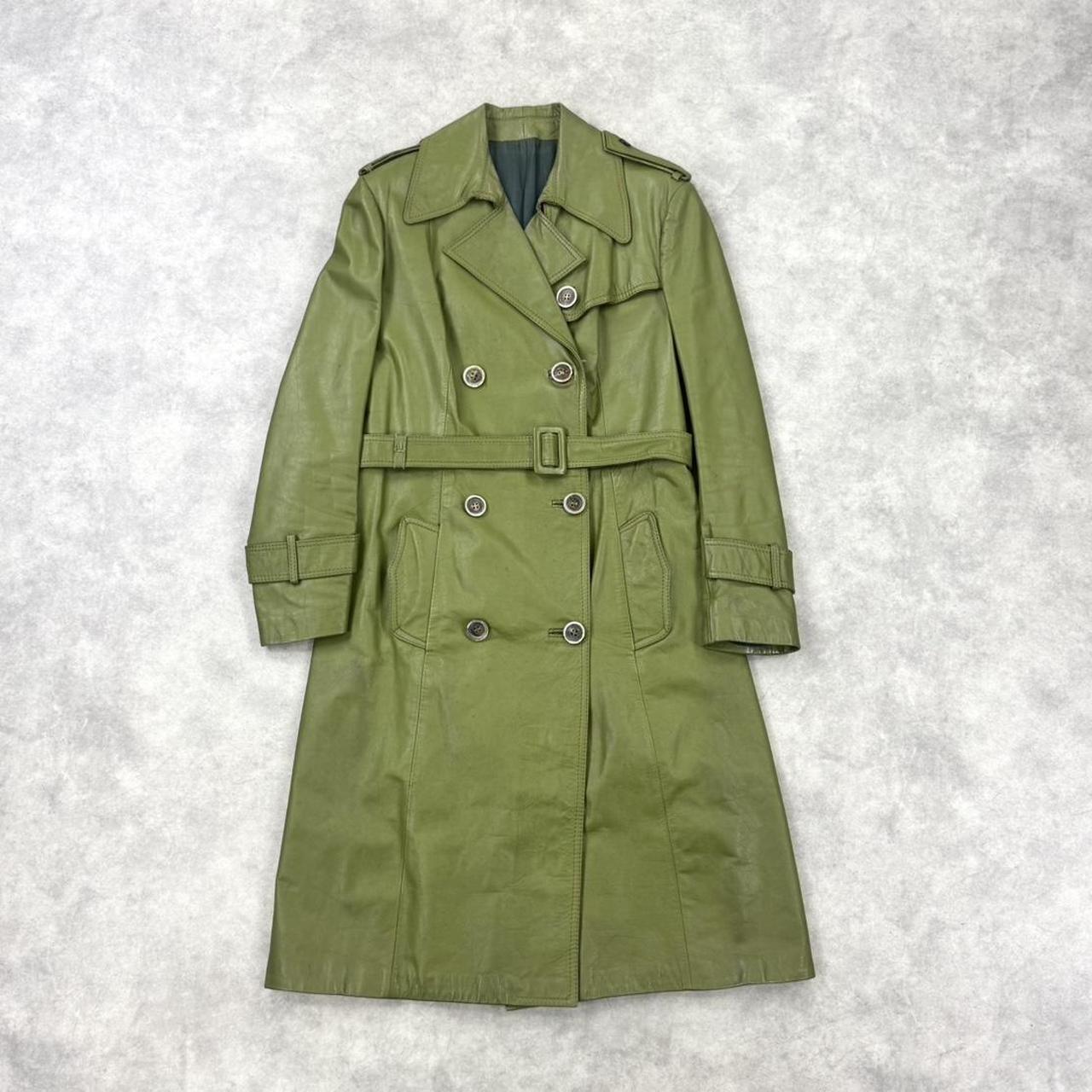 Vintage 70s leather double breasted trench coat
