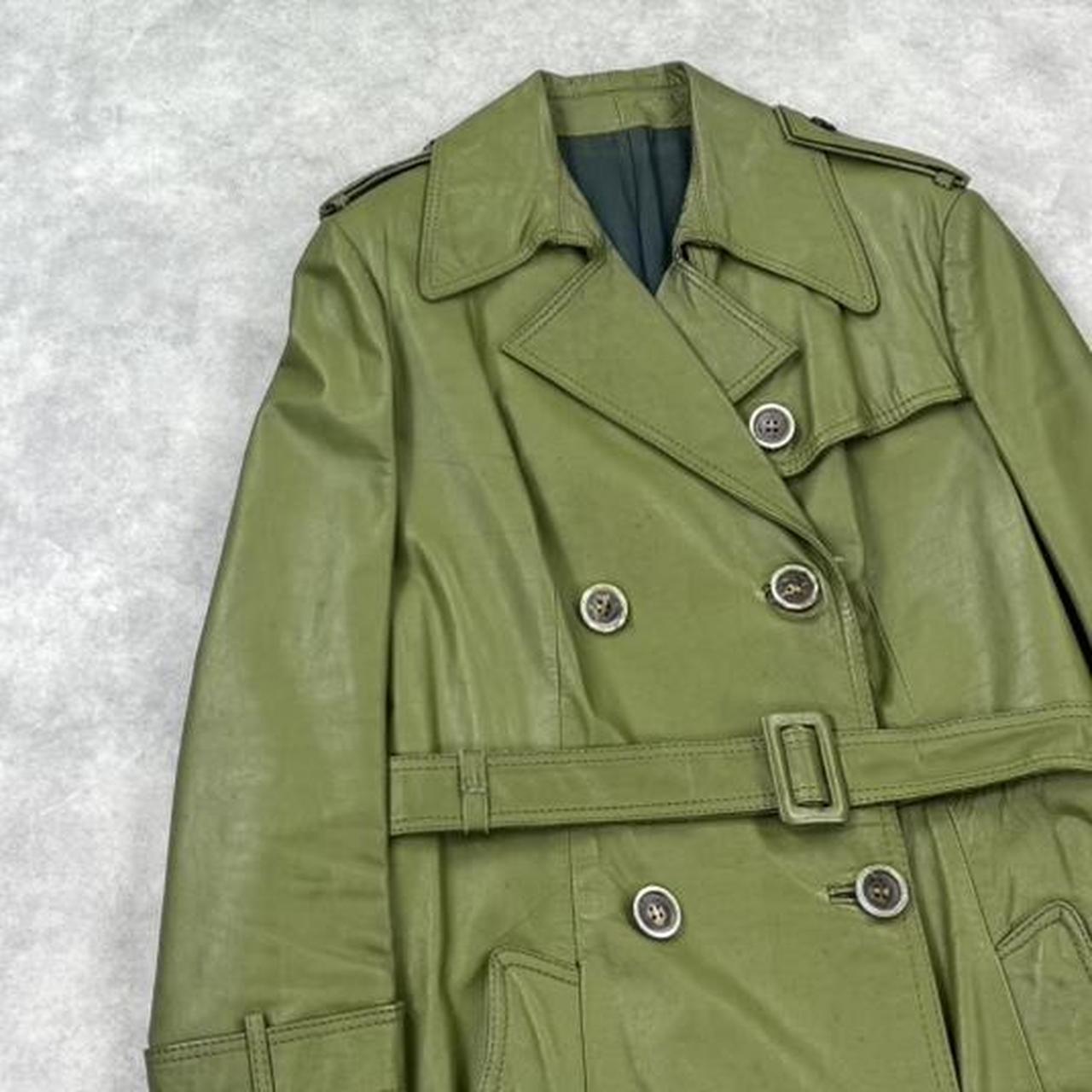 Vintage 70s leather double breasted trench coat