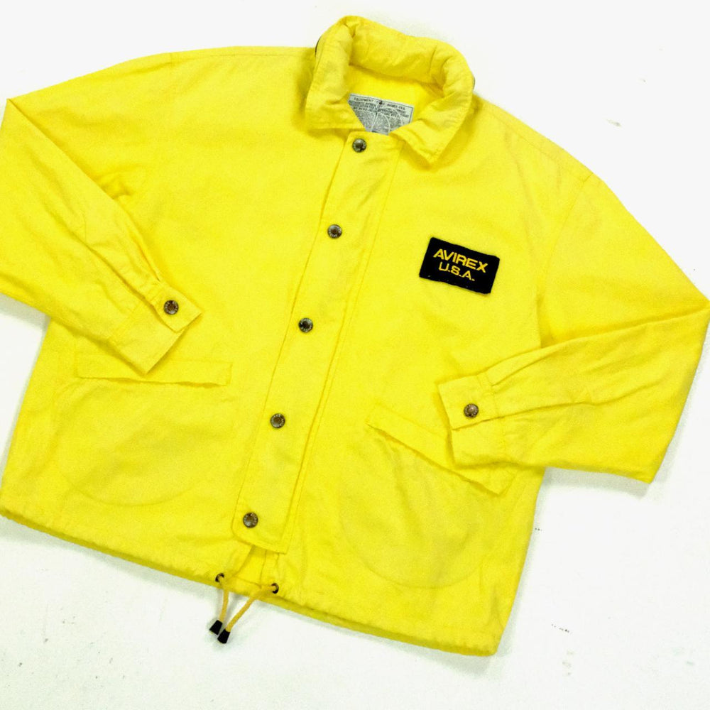 Avirex yellow collared jacket with zip in hood