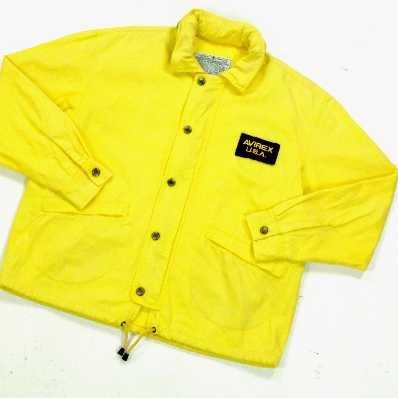 Avirex yellow collared jacket with zip in hood