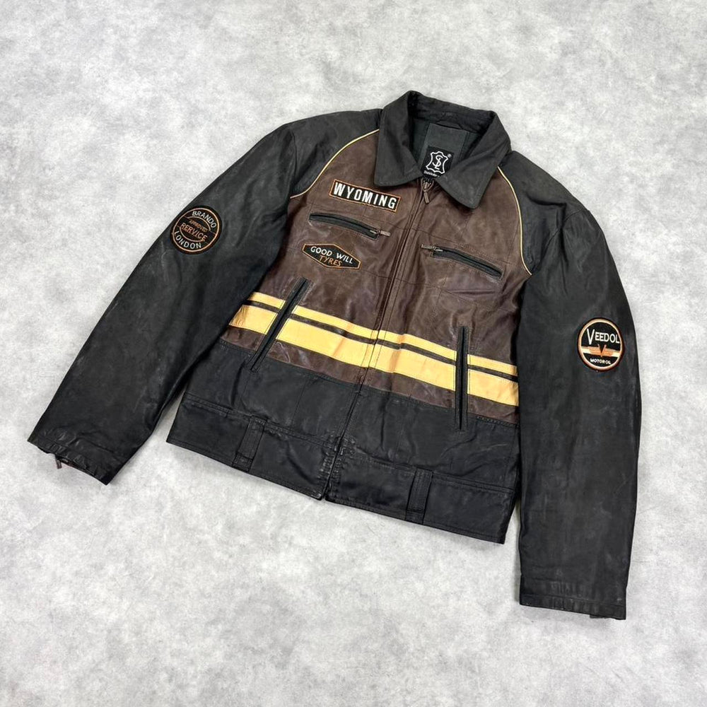 2000s leather racing jacket