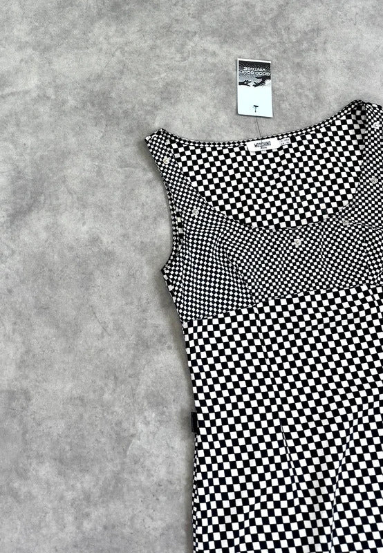 Vintage Moschino check board print dress