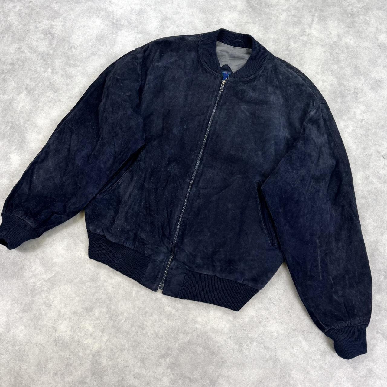 Vintage suede leather bomber jacket