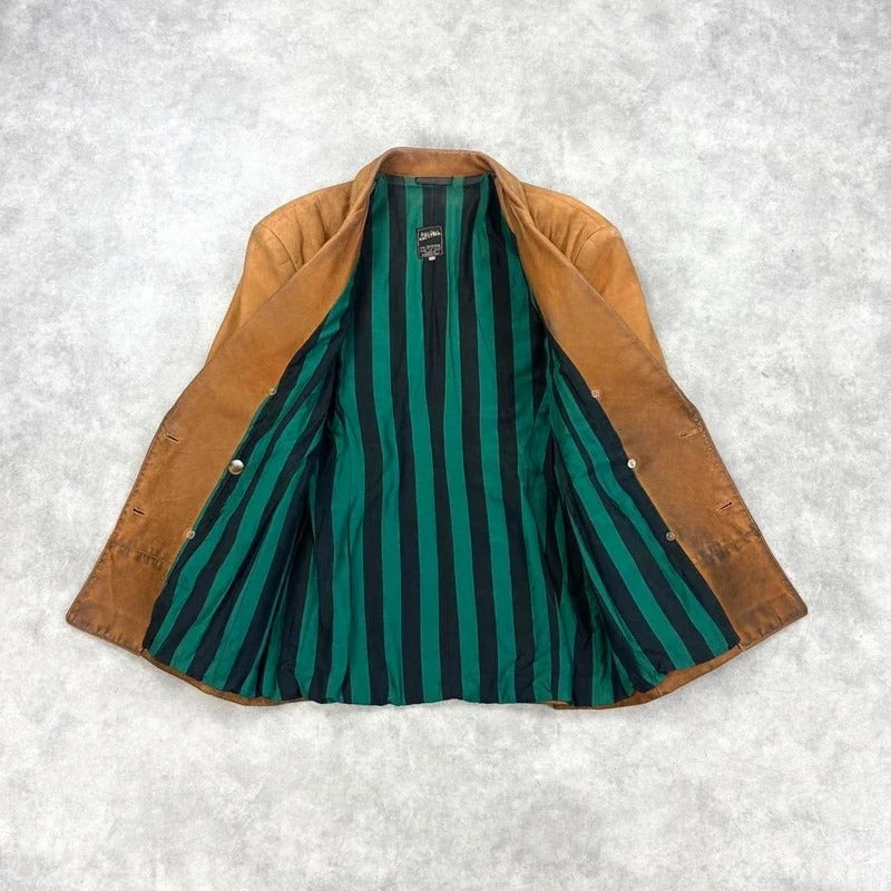 Vintage Jean Paul Gaultier leather double breasted jacket