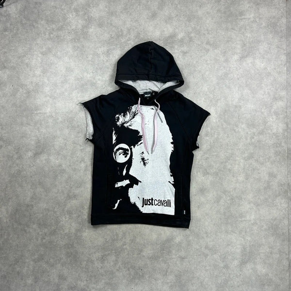 Cavalli Print Sleeveless Hoodie