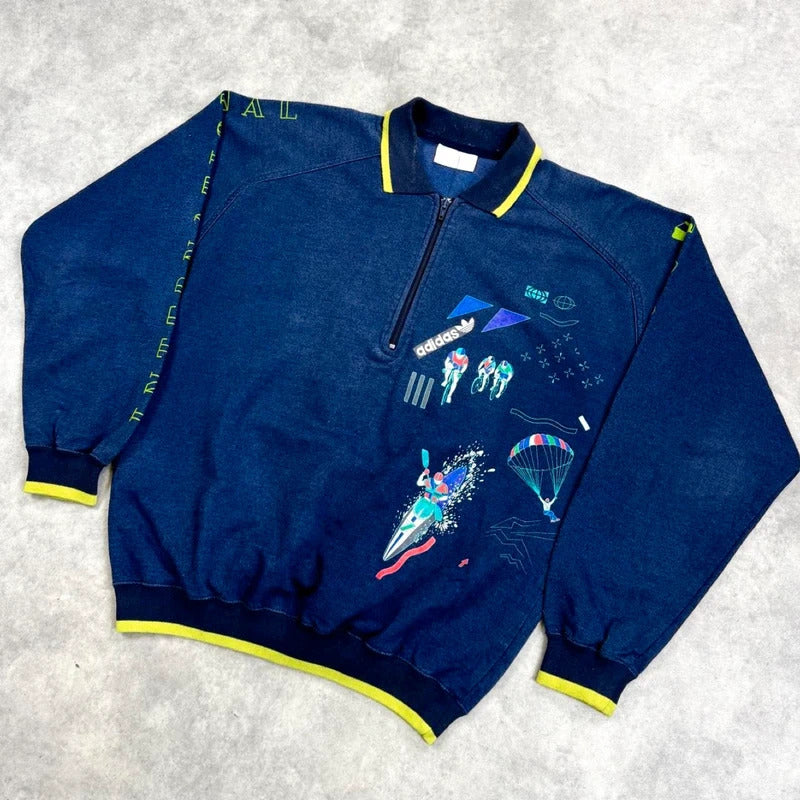 Vintage 80s Adidas print jumper