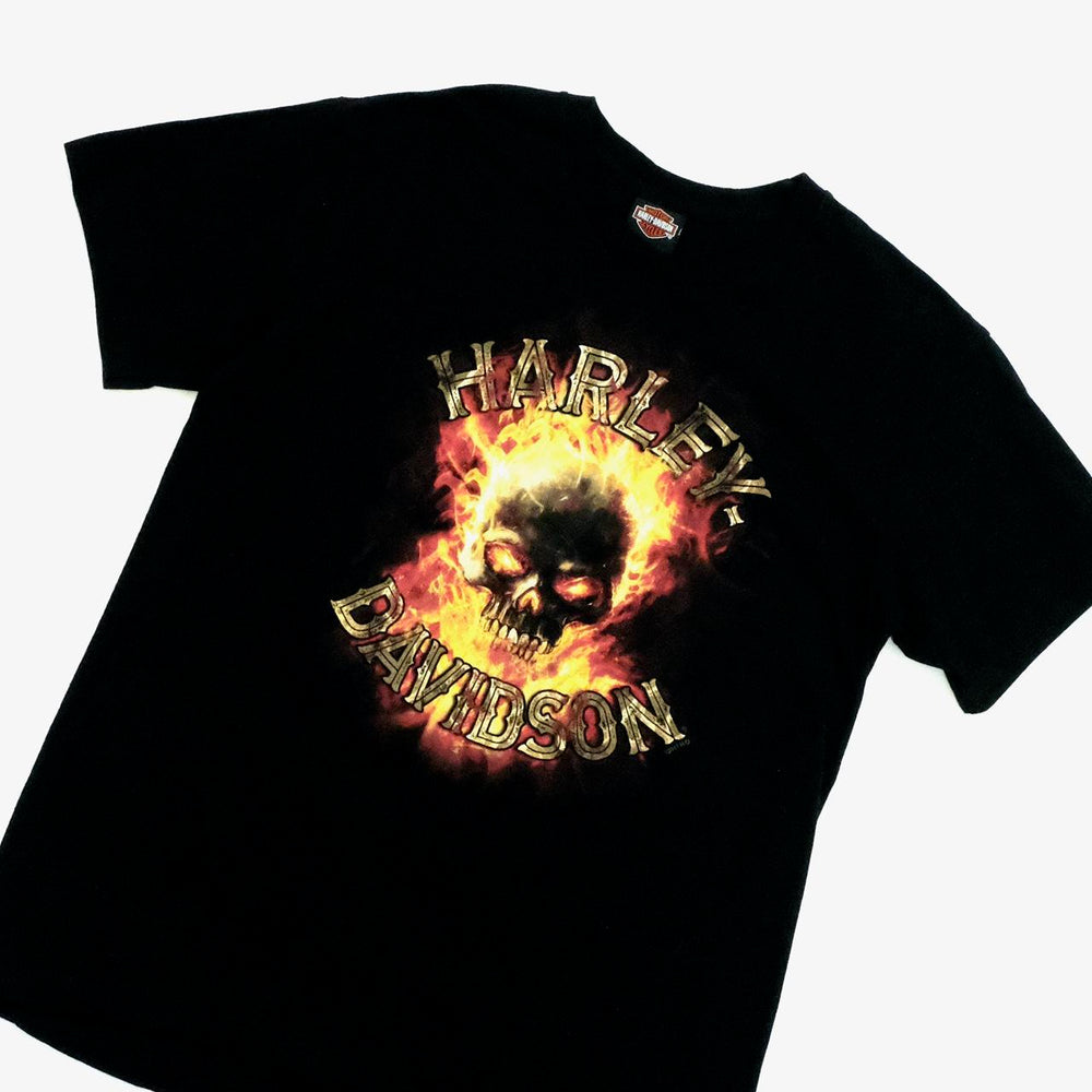 2000s Harley Davidson skull print t-shirt