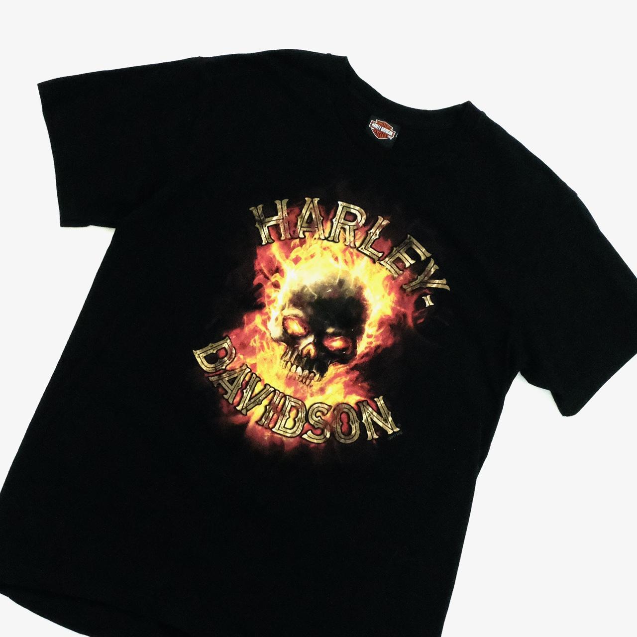 2000s Harley Davidson skull print t-shirt