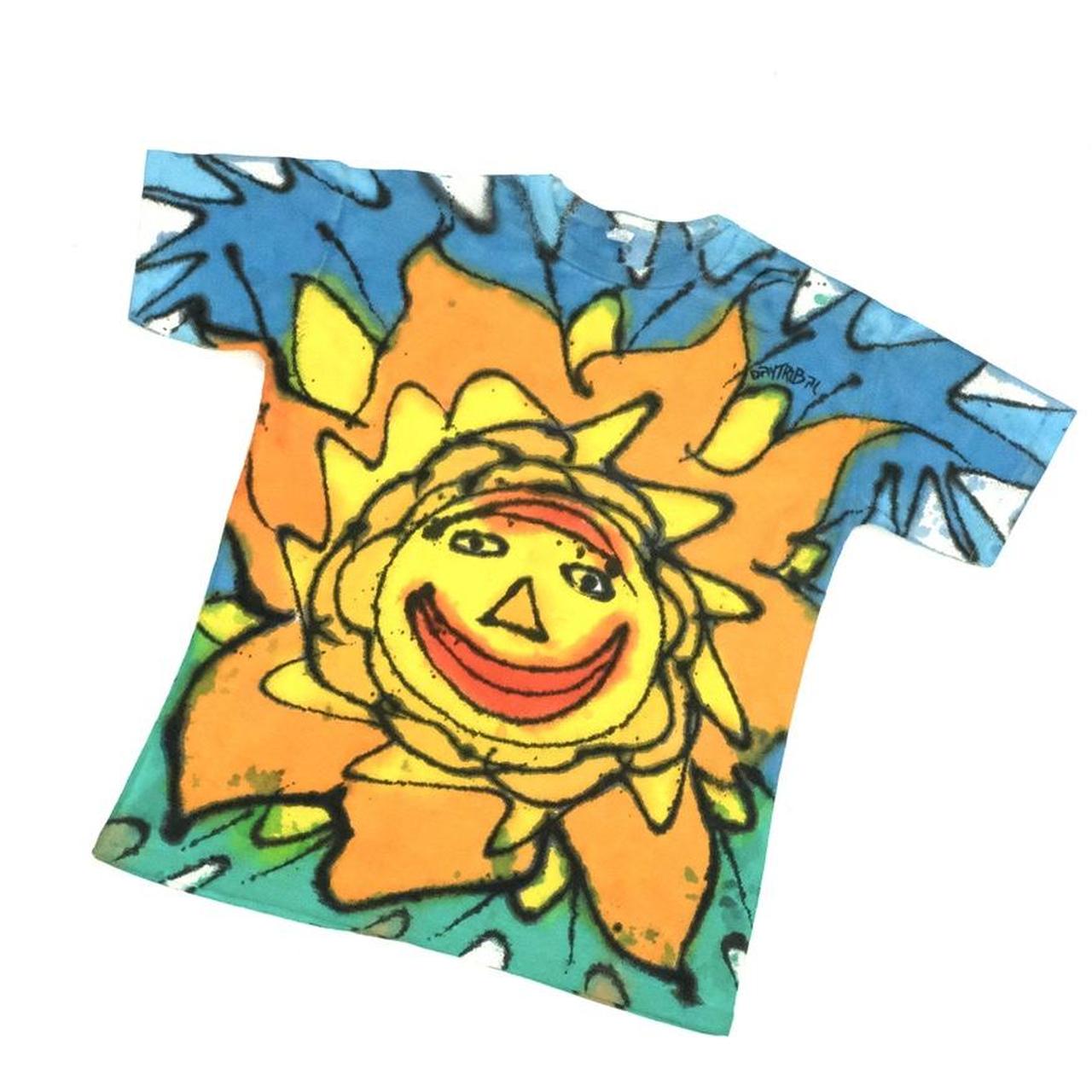 Vintage hand printed sun t-shirt