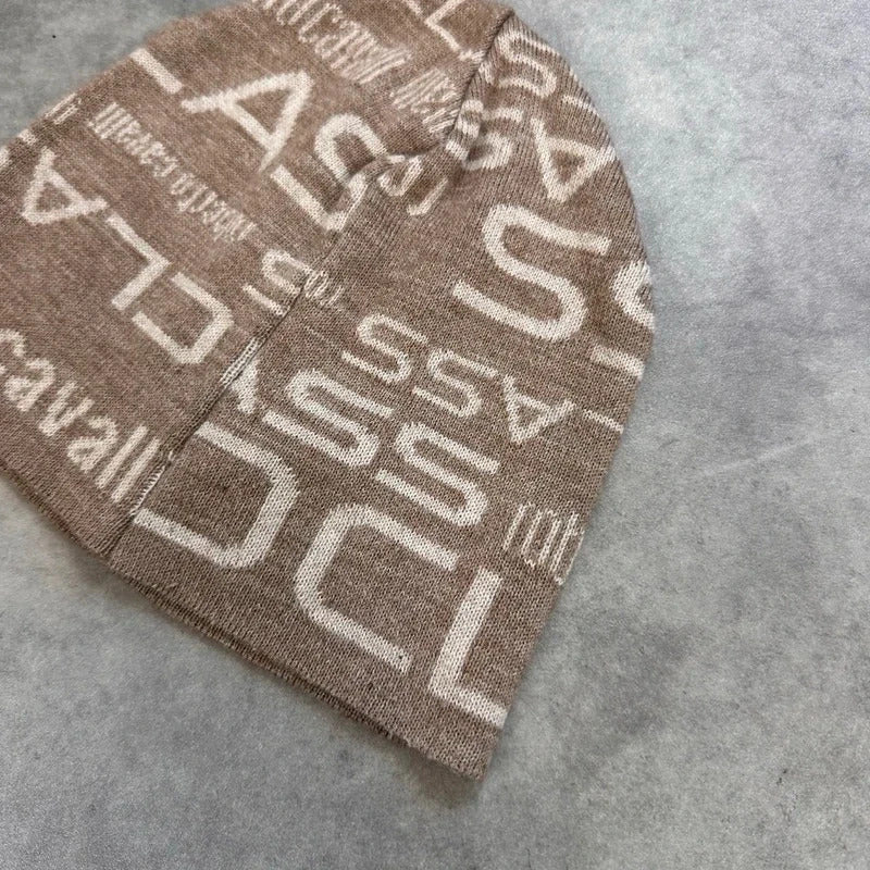 Roberto Cavalli logo knit beanie