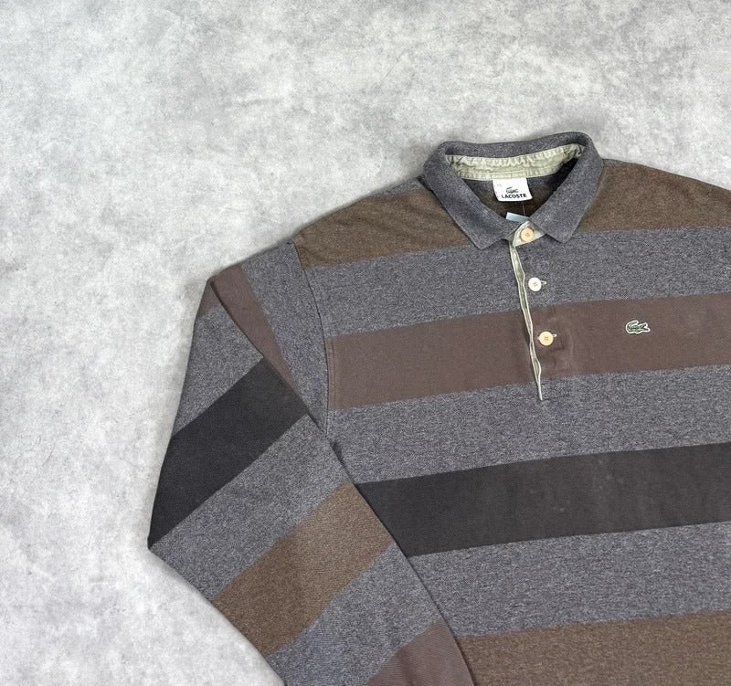 Vintage Lacoste striped polo shirt