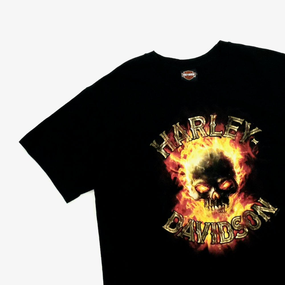2000s Harley Davidson skull print t-shirt