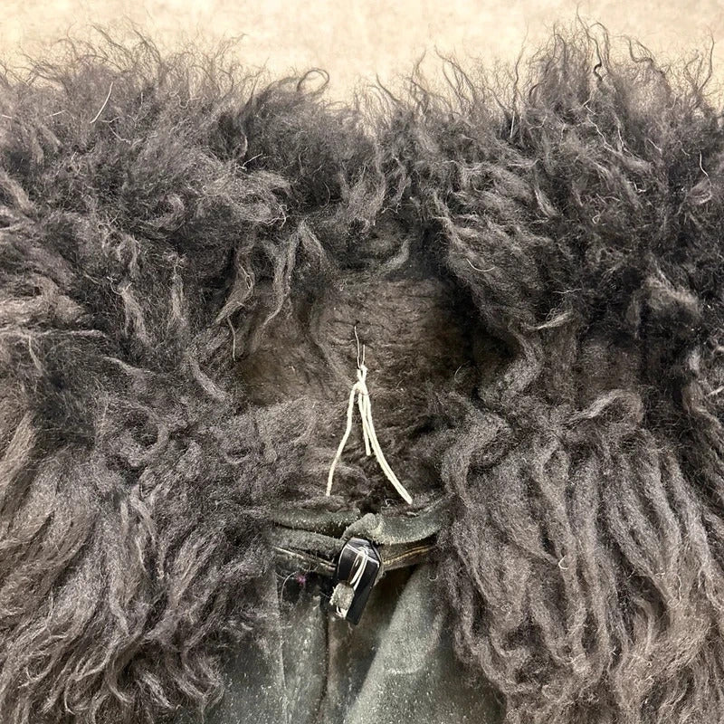 Suede shearling coat