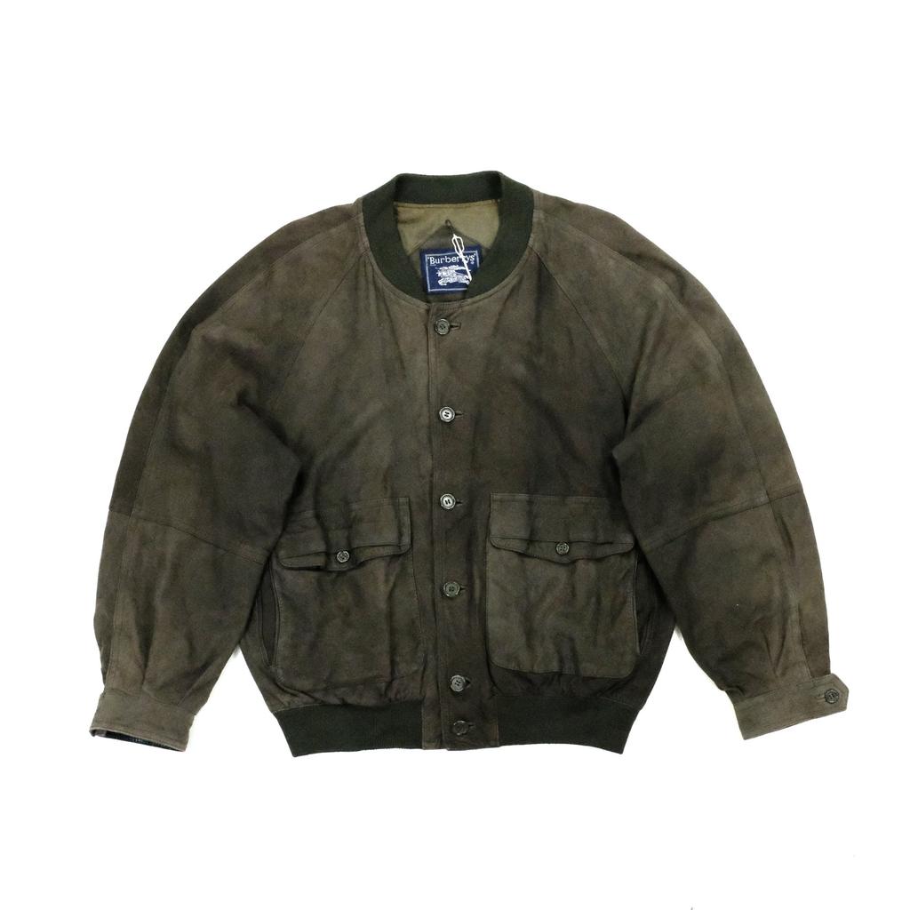 Vintage Burberry Suede Bomber Jacket