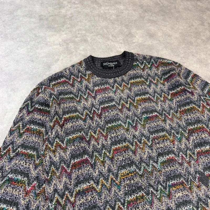 Yves Saint Laurent abstract knit jumper