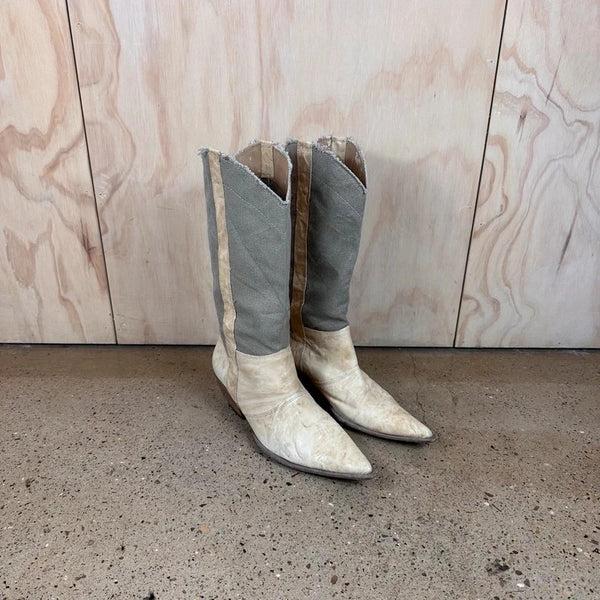 Canvas western boot